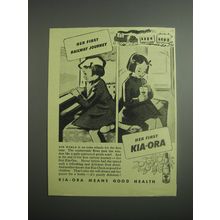 1948 Kia-Ora Fruit Drink Ad - Her first railway journey