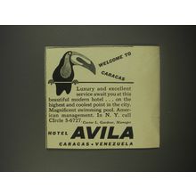 1956 Hotel Avila Advertisement - Welcome to Caracas