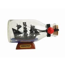 Pack Of 2] Caribbean Pirate Model Ship in a Glass Bottle 5""