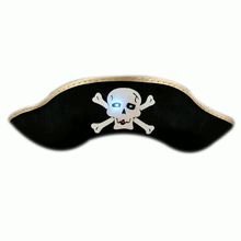 Premium Light Up Black Pirate Hat with Blinking Skull