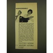 1961 Waldorf-Astoria Empire Room Ad - Betty Comden and Adolph Green