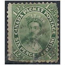 Canada (Colony Of) 1859 SG39 12 1/2c Deep Yellow-Green Fine Used FILLER .. .