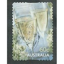 AUS 2011 60c (S/A) 'GREETINGS -CHAMPAGNE GLASSES' FINE USED (EBID36-674)