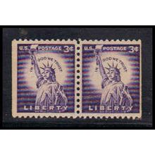 1035 3c Statue of Liberty Fine MNH BPS Hor Pair ZA3540