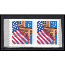 2915Av 32c U.S. Flag Over Porch Fine MNH CNP Left 44444A V/UL PA1798