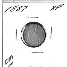 1887 US Silver Seated Liberty Dime XF