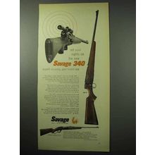 1956 Savage 340 Rifle Ad - Set Your Sights On