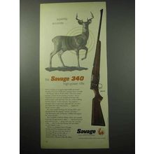 1956 Savage 340 Rifle Ad - Superbly Accurate
