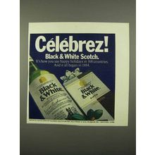 1975 Black & White Scotch Ad - Celebrez!