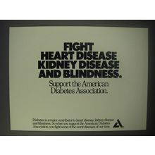 1990 American Diabetes Association Ad - Fight Heart Disease Kidney Disease