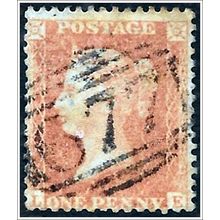 1855 -1857 Queen Victoria, 1819-1901 - Lge Crown Watermark 1d reddish brown C2