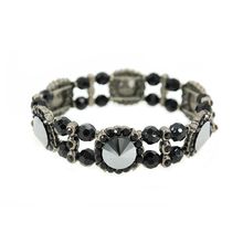 Genuine Crystal Bracelet - Black - BR-CSPN978B