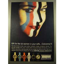 1961 Croton Colorama VI Watch Ad - Gift for the six women in your wife