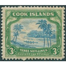 Cook Islands 1938 3s greenish blue & green SG129 unused