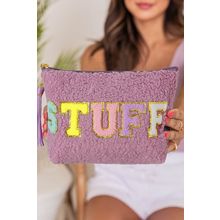 Phalaenopsis Sparkle Letter Pattern Tassel Zipper Makeup Bag