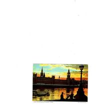 HOUSES OF PARLIAMENT, LONDON used postcard 1966 sunset Westminster =