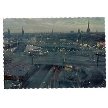 THE SLUICE BY NIGHT , STOCKHOLM, SWEDEN unused vintage postcard =
