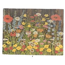 A BORDER OF FLOWERS, POPPIES ETC British used postcard 1981 postmark =
