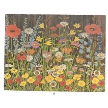 A BORDER OF FLOWERS, POPPIES ETC British used postcard 1981 postmark #