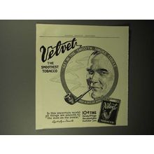 1913 Velvet Tobacco Ad - Get In Smooth Smoke Circle