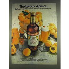 1978 Leroux Apricot Flavored Brandy Ad - Flavor On Vine