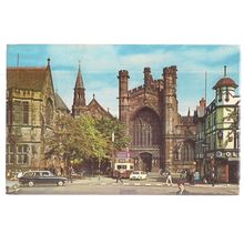 THE WEST FRONT, CHESTER CATHEDRAL, used postcard 1972 postmark,, =