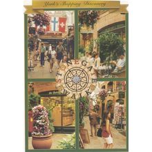 Man Bored in Stonegate Shopping Centre Flags Flying York Precinct Postcard