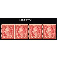 492, Mint NH 2¢ Coil Line Strip of Four CV $153.00 ^^ Stuart Katz