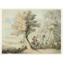 The Fox Hunt Rowlandson Victorian Painting Postcard