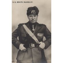 Benito Mussolini In Military Uniform Italy Political Dictator RPC Postcard