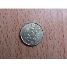 Turkey 2015 5 Kurus Coin