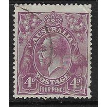 AUSTRALIA 1918-23 GEORGE V 4d VIOLET USED SG64 note: repair see scan