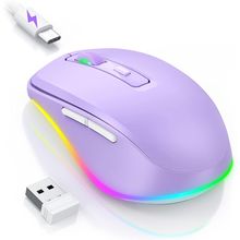 Wireless Mouse Jiggler - LED Wireless Mice with Build-In Mouse Mover, Rechargeab