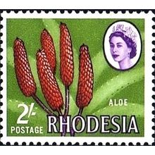 Rhodesia QEII 1966 2/- 2s Aloe Unmounted Mint NHM SG 383 Sc 232 postage stamp