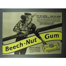 1940 Beech-Nut Gum Ad - Cowgirl - It's So Good