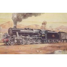 8F Haulage Coal Heavy Freight Train Painting History Antique Postcard