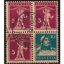 SCHWEIZ SWITZERLAND [Zusammendruck] MiNr 0162-64 4er ( O/used ) [01]