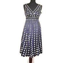 Monsoon Silk Dress Marguerite Blue White Spotted Size 8 UK