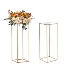 2PCS 31.5inch High Wedding Flower Stand, With Acrylic Laminate,Metal Vase Co...