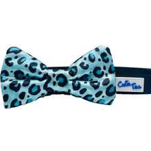 Cutie Ties Dog Bow Tie One Size Blue Cheetah