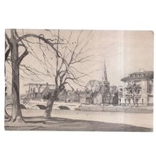 TOWN BRIDGE & RIVER GREAT OUSE, BEDFORD blank card =