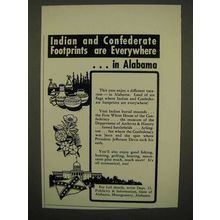 1954 Alabama Tourism Ad - Indian & Confederate