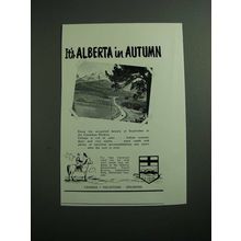 1954 Alberta Government Travel Bureau Ad - It's Alberta in Autumn