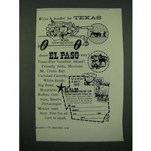 1956 El Paso Texas Ad - We're Headin' for Texas