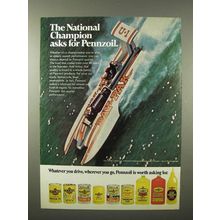 1975 Pennzoil Oil Ad - Pay 'n Pak Hydroplane Boat