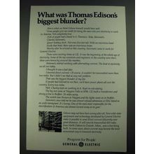 1977 General Electric Ad - Thomas Edison's Biggest Blunder?