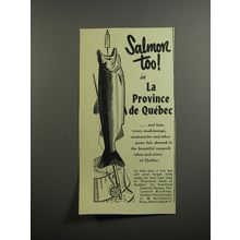 1952 La Province de Quebec Canada Tourism Ad - Salmon too!