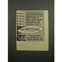 1952 The Whitehall Hotel Advertisement