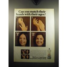 1973 Ivory Liquid Soap Ad - Can you match their hands with their ages?