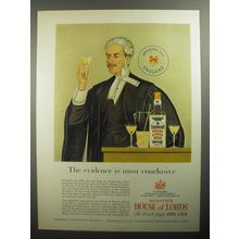1956 Booth's House of Lords Gin Ad - The evidence is most conclusive